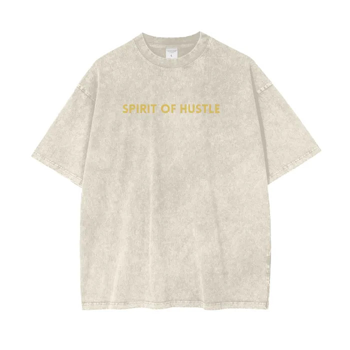 Unisex Acid Wash T-Shirt - 250 GSM Cotton - SPIRIT OF HUSTLE