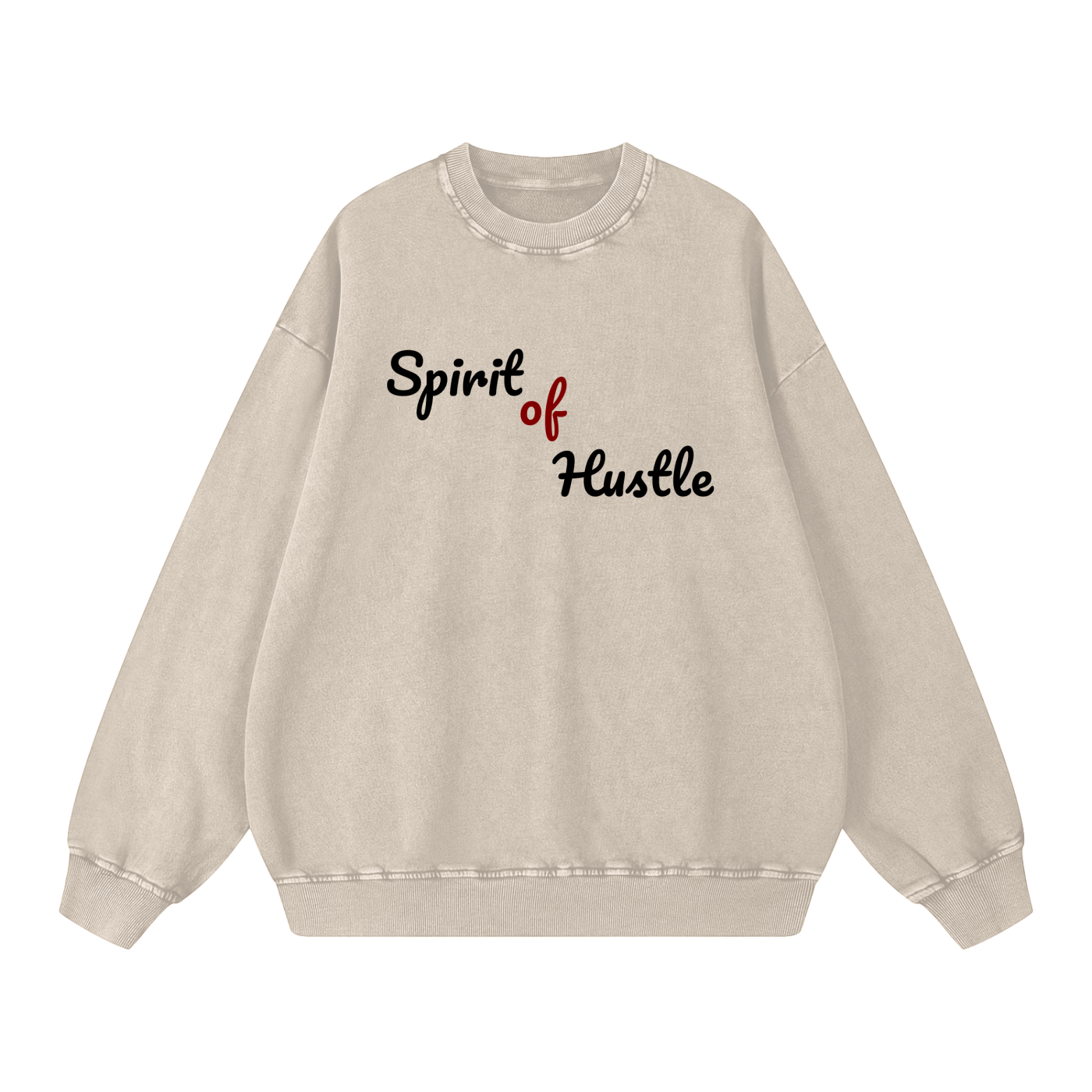 Acid Wash Oversized Sweatshirt - SPIRIT OF HUSTLE