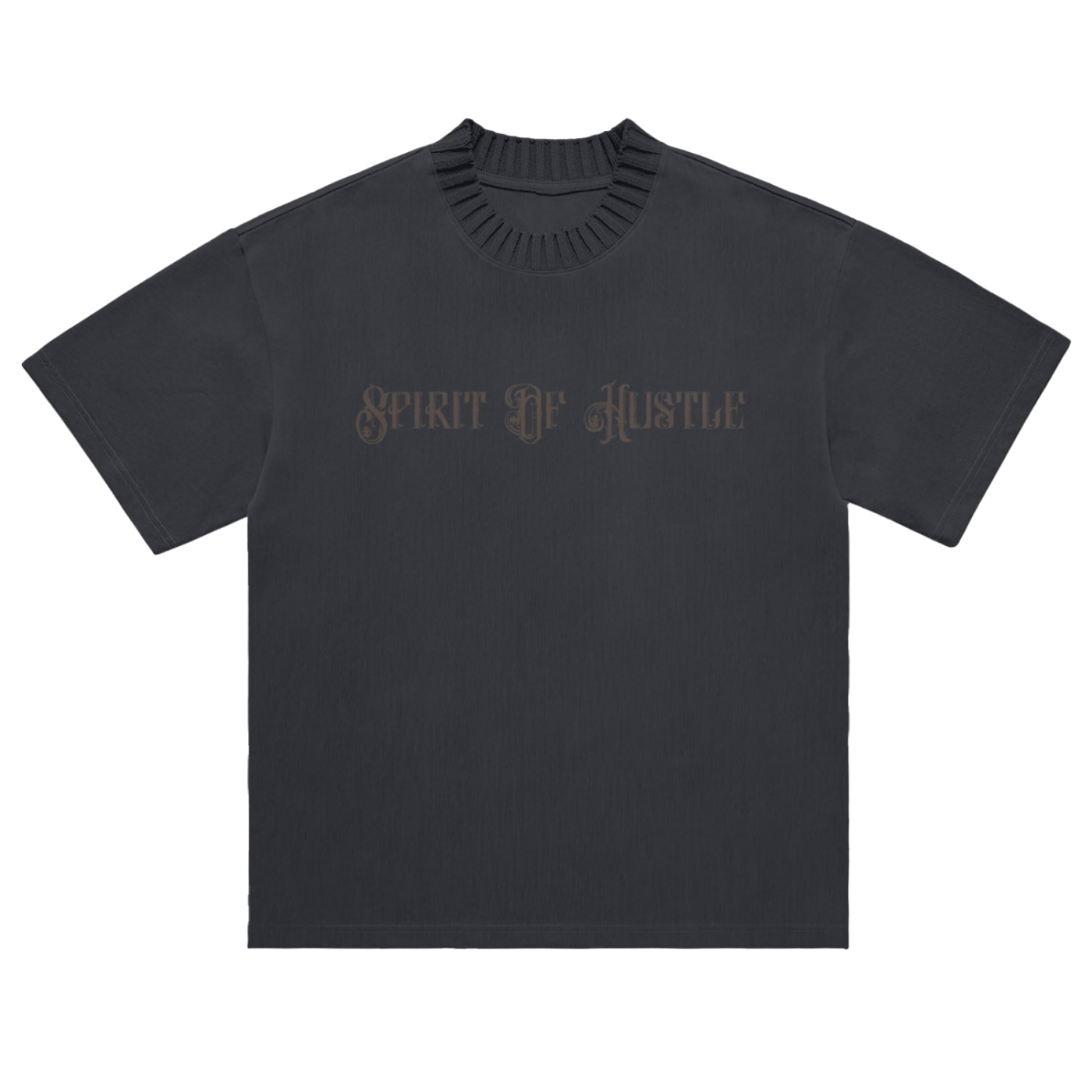 Heavyweight Knitted Round Neck T-Shirt - 305 GSM - SPIRIT OF HUSTLE