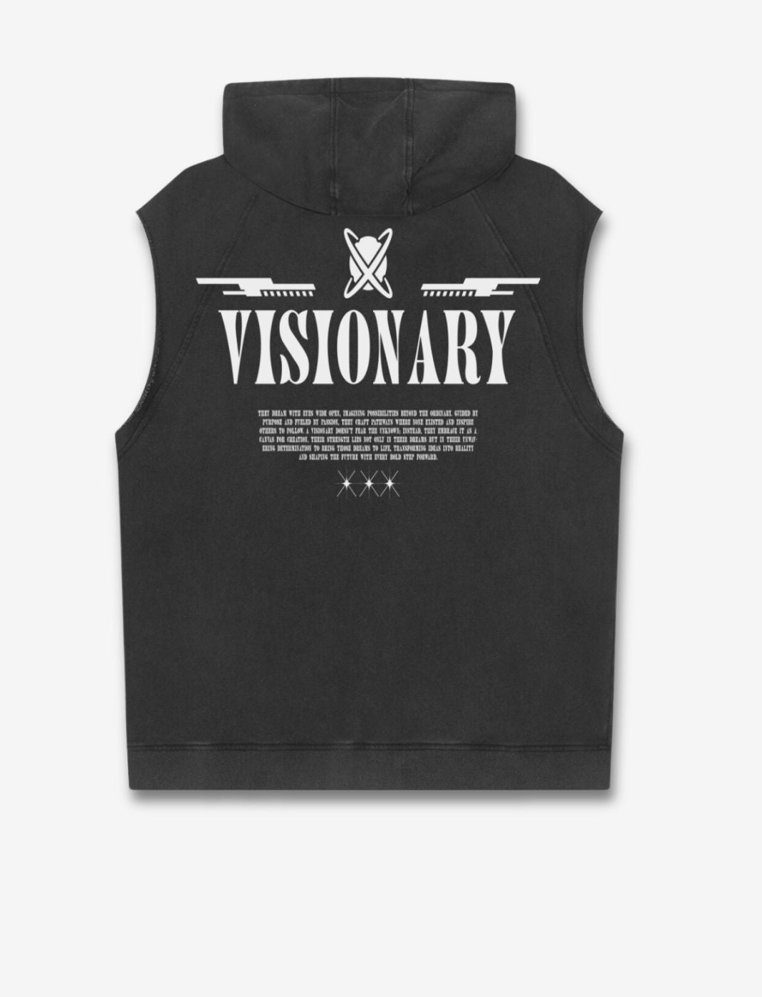 Snow Washed Sleeveless Hoodie – Luxury Streetwear for the Visionary - SPIRIT OF HUSTLE