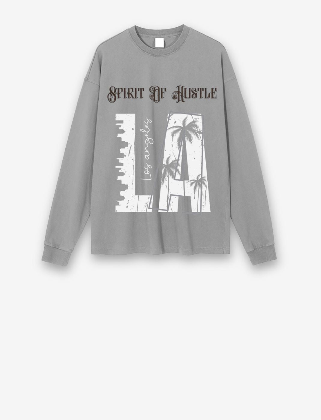 Washed Long Sleeve T-shirt – LA Graphic | Spirit of Hustle