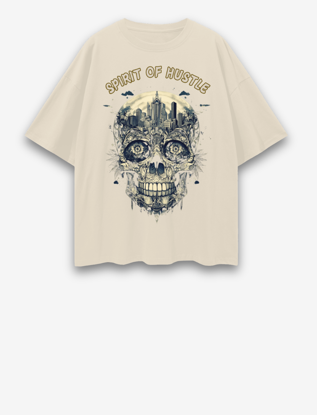 Lost City Skull Spirit Of Hustle Oversize Tee spirit of hustle