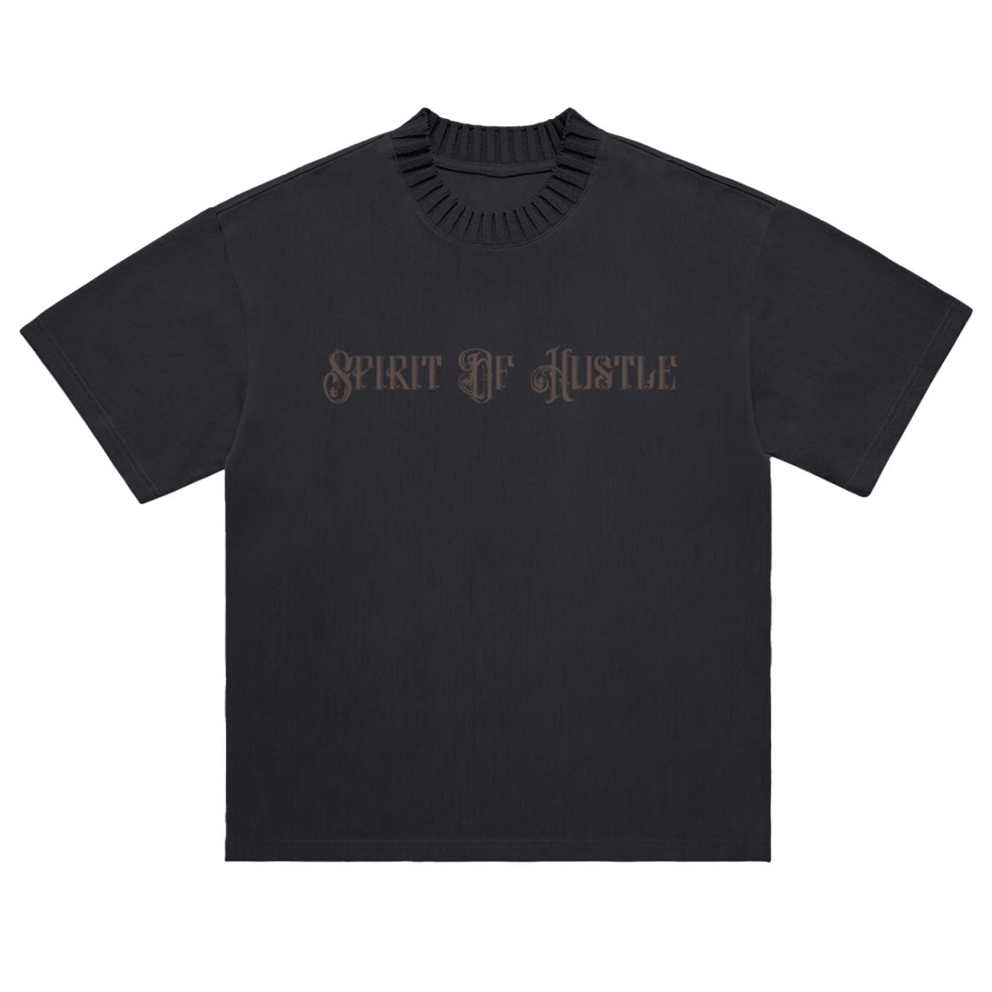 Heavyweight Knitted Round Neck T-Shirt - 305 GSM - SPIRIT OF HUSTLE