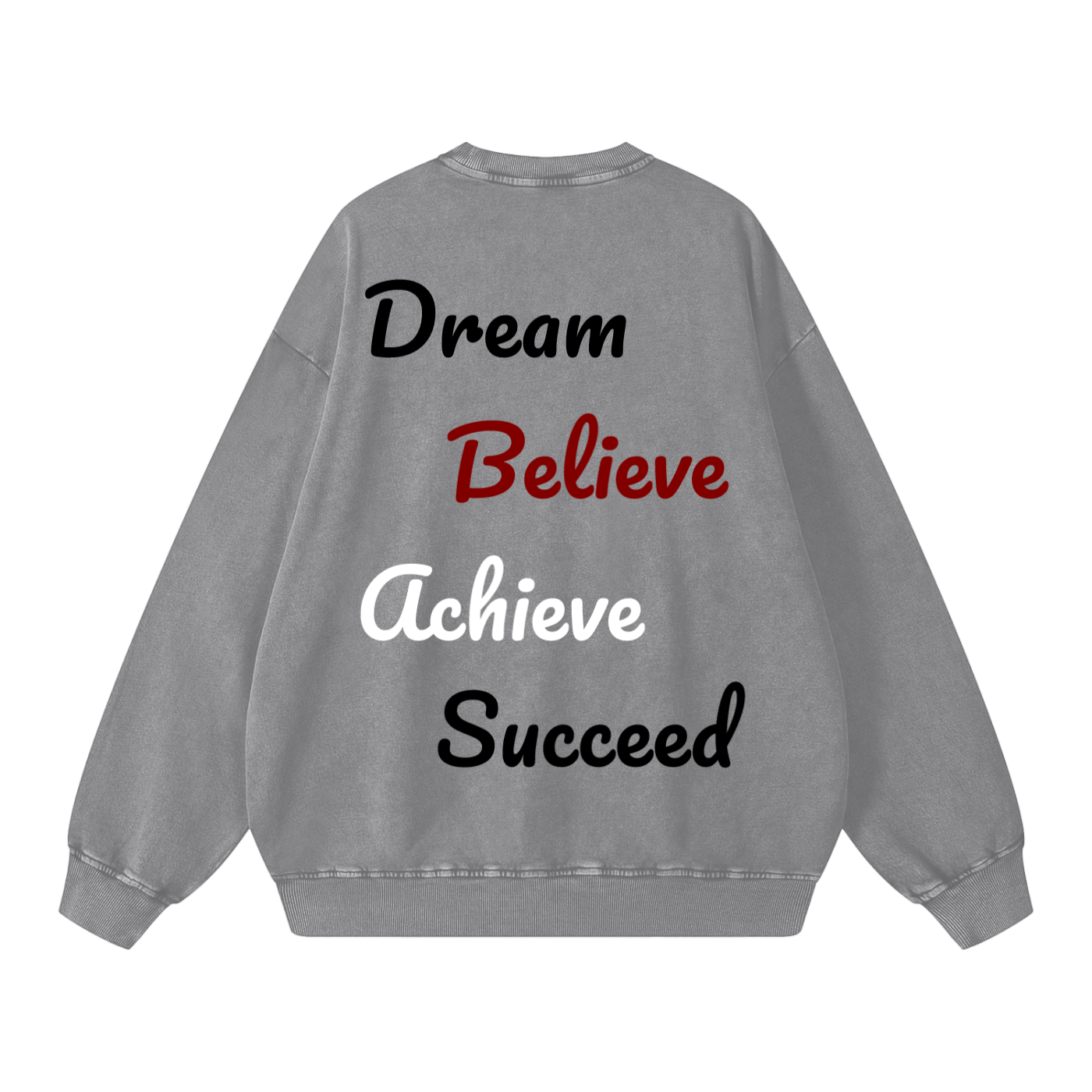 Acid Wash Oversized Sweatshirt - SPIRIT OF HUSTLE
