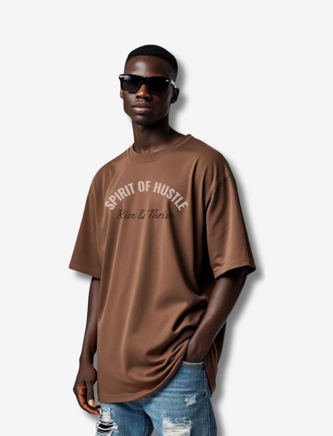 Unisex Oversized T Shirt Deep Drop Shoulder - SPIRIT OF HUSTLE